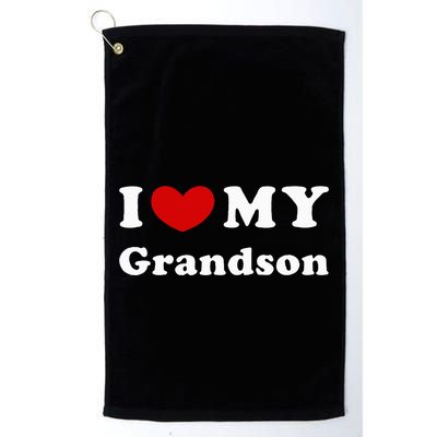 I Love My Grandson Golf Towel