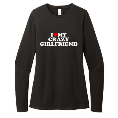 I Love My Crazy Girlfriend Gf Cool Gift Red Heart Gift Womens CVC Long Sleeve Shirt