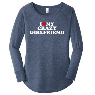 I Love My Crazy Girlfriend Gf Cool Gift Red Heart Gift Women's Perfect Tri Tunic Long Sleeve Shirt