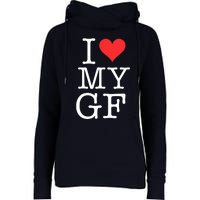 I LOVE My GF. VALENTINES DAY Womens Funnel Neck Pullover Hood