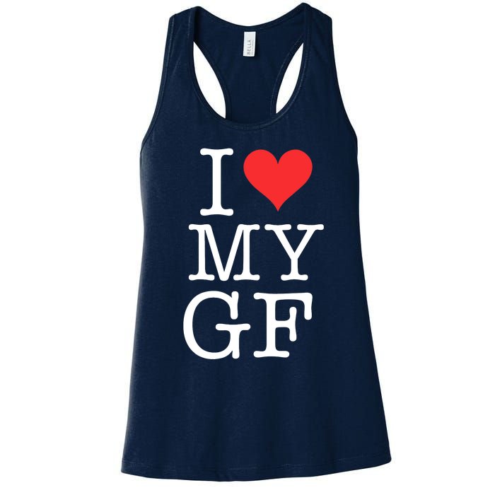 I LOVE My GF. VALENTINES DAY Women's Racerback Tank