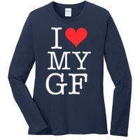 I LOVE My GF. VALENTINES DAY Ladies Long Sleeve Shirt