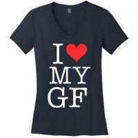 I LOVE My GF. VALENTINES DAY Women's V-Neck T-Shirt