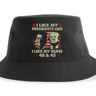 I Like My Presidents Like I Like My Guns 40 & 45 Vote Trump Sustainable Bucket Hat