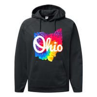 I Love My Ohio Home Script Performance Fleece Hoodie