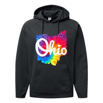 I Love My Ohio Home Script Performance Fleece Hoodie