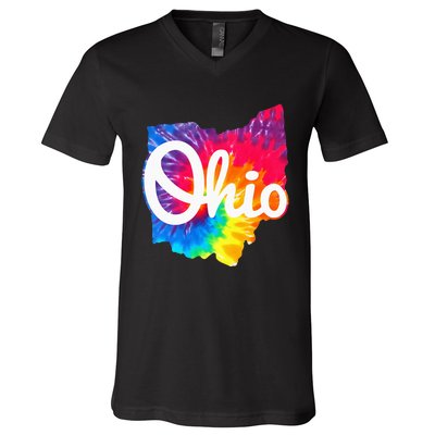 I Love My Ohio Home Script V-Neck T-Shirt