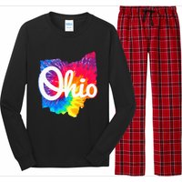 I Love My Ohio Home Script Long Sleeve Pajama Set