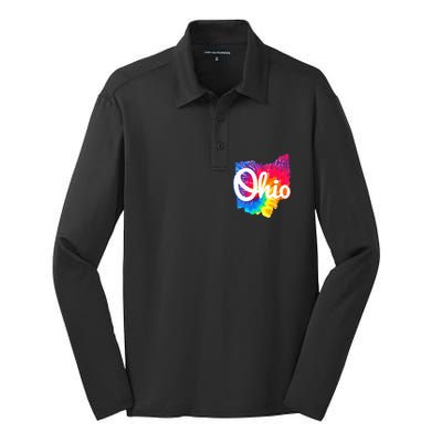 I Love My Ohio Home Script Silk Touch Performance Long Sleeve Polo