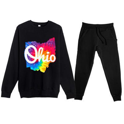 I Love My Ohio Home Script Premium Crewneck Sweatsuit Set