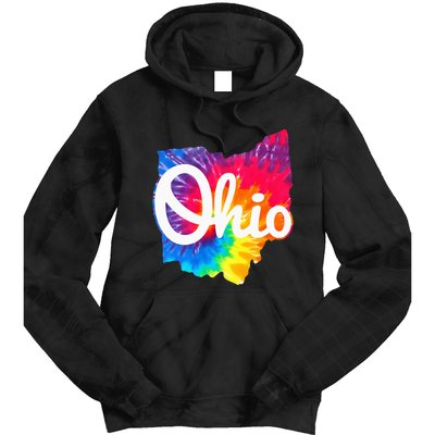 I Love My Ohio Home Script Tie Dye Hoodie