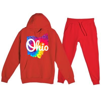 I Love My Ohio Home Script Premium Hooded Sweatsuit Set