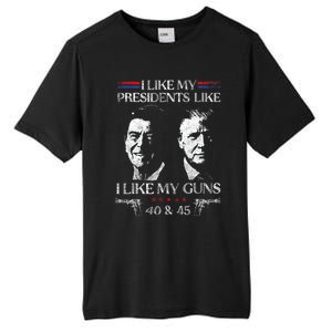 I Like My Presidents Like I Like My Guns 40 45 Tall Fusion ChromaSoft Performance T-Shirt