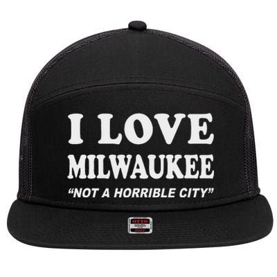 I Love Milwaukee Wisconsin Pride Design 7 Panel Mesh Trucker Snapback Hat