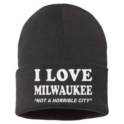 I Love Milwaukee Wisconsin Pride Design Sustainable Knit Beanie