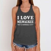 I Love Milwaukee Wisconsin Pride Design Women's Knotted Racerback Tank