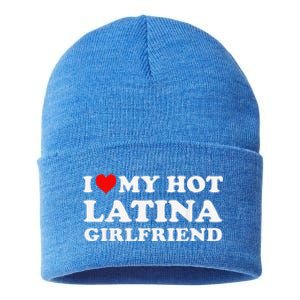 I Love My Hot Latina Girlfriend Red Heart My Hot Girlfriend Sustainable Knit Beanie