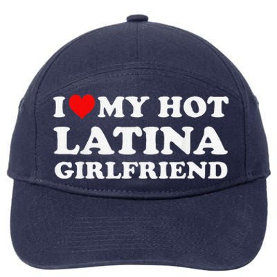 I Love My Hot Latina Girlfriend Red Heart My Hot Girlfriend 7-Panel Snapback Hat