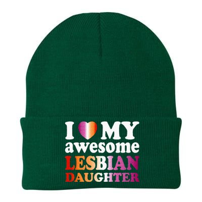 I Love My Awesome Lesbian Daughter Knit Cap Winter Beanie