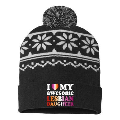 I Love My Awesome Lesbian Daughter USA-Made Snowflake Beanie