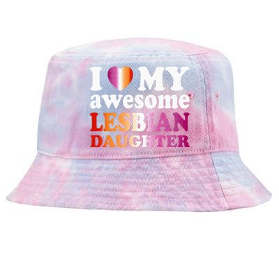 I Love My Awesome Lesbian Daughter Tie-Dyed Bucket Hat