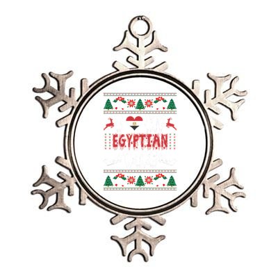 I Love My Egyptian Wife Ugly Christmas Metallic Star Ornament