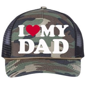 I Love My Dad Gift Retro Rope Trucker Hat Cap