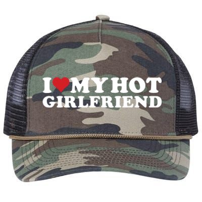 I Love My Hot Girlfriend I Heart My Hot Girlfriend Gf Retro Rope Trucker Hat Cap