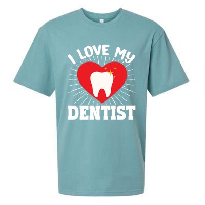 I Love My Dentist Dental Assistant Hygienist Orthodontist Gift Sueded Cloud Jersey T-Shirt