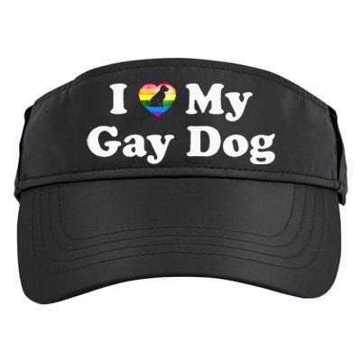 I Love My Gay Dog Heart Funny LGBT Pet Pride Proud Parent Adult Drive Performance Visor