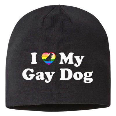 I Love My Gay Dog Heart Funny LGBT Pet Pride Proud Parent Sustainable Beanie