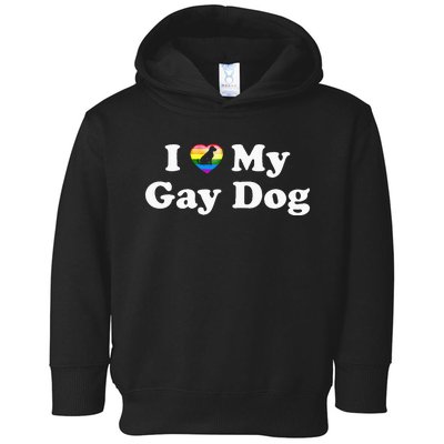 I Love My Gay Dog Heart Funny LGBT Pet Pride Proud Parent Toddler Hoodie