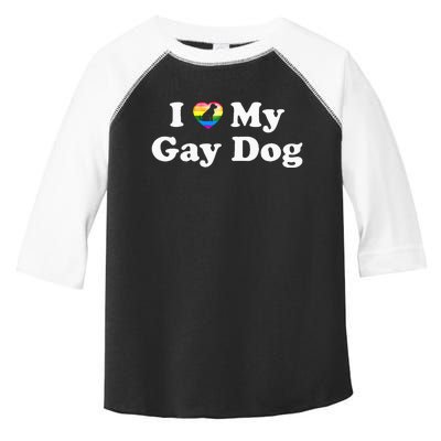 I Love My Gay Dog Heart Funny LGBT Pet Pride Proud Parent Toddler Fine Jersey T-Shirt