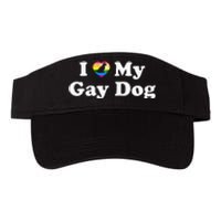 I Love My Gay Dog Heart Funny LGBT Pet Pride Proud Parent Valucap Bio-Washed Visor