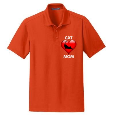 I Love My Cat Cat Mom Funny Gift Dry Zone Grid Polo