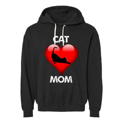 I Love My Cat Cat Mom Funny Gift Garment-Dyed Fleece Hoodie