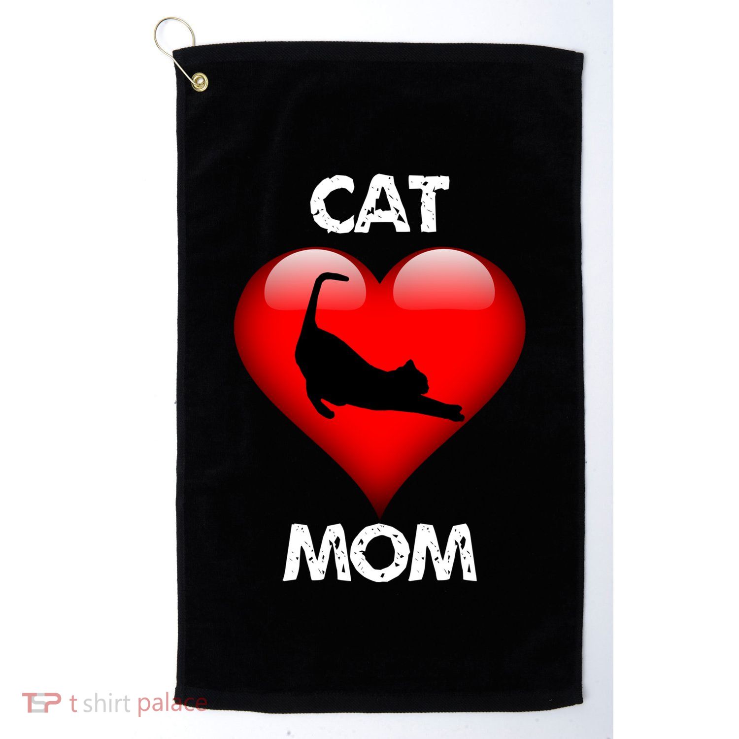 I Love My Cat Cat Mom Funny Gift Golf Towel