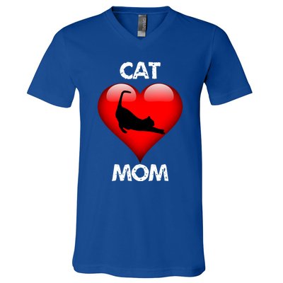 I Love My Cat Cat Mom Funny Gift V-Neck T-Shirt