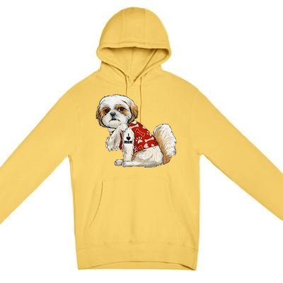 I Love Mom Tattoo Shih Tzu Mom Funny MotherS Day Gift Premium Pullover Hoodie