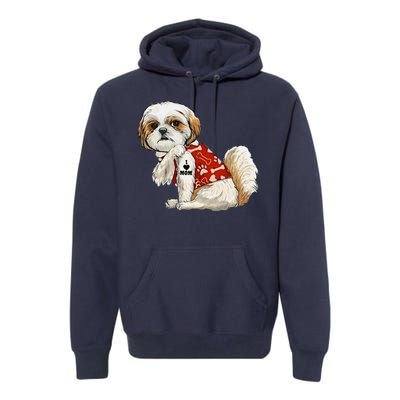 I Love Mom Tattoo Shih Tzu Mom Funny MotherS Day Gift Premium Hoodie