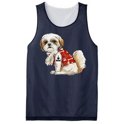 I Love Mom Tattoo Shih Tzu Mom Funny MotherS Day Gift Mesh Reversible Basketball Jersey Tank