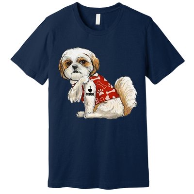 I Love Mom Tattoo Shih Tzu Mom Funny MotherS Day Gift Premium T-Shirt