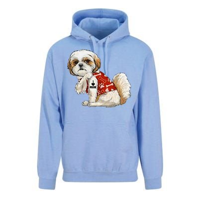 I Love Mom Tattoo Shih Tzu Mom Funny MotherS Day Gift Unisex Surf Hoodie