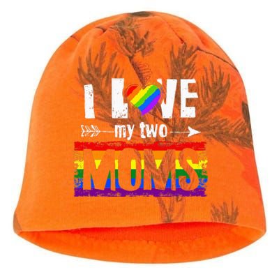 I Love My Two Moms Lesbian LGBT Pride Gifts Kati - Camo Knit Beanie