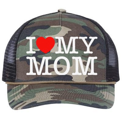 I Love My Mom Retro Rope Trucker Hat Cap