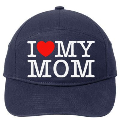 I Love My Mom 7-Panel Snapback Hat