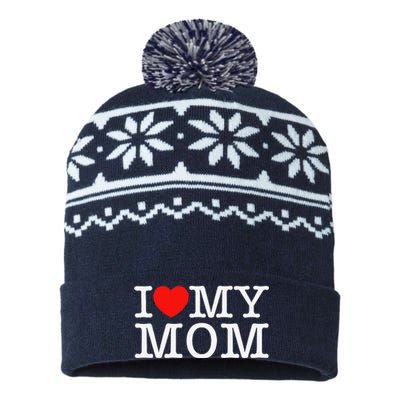 I Love My Mom USA-Made Snowflake Beanie