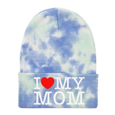 I Love My Mom Tie Dye 12in Knit Beanie