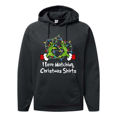 I Love Matching Christmas S But I DonT Lights Couples Performance Fleece Hoodie