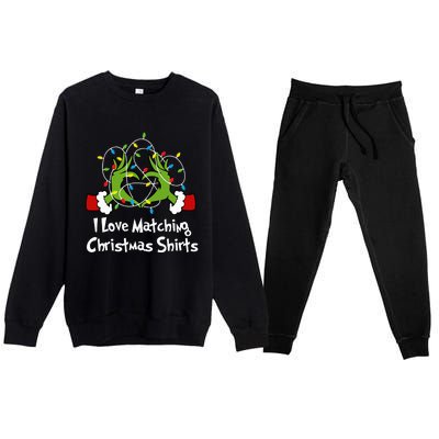 I Love Matching Christmas S But I DonT Lights Couples Premium Crewneck Sweatsuit Set